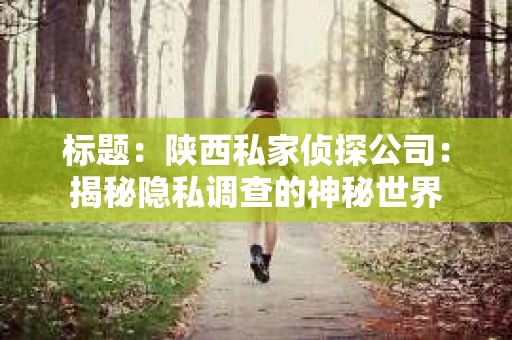 标题：陕西私家侦探公司：揭秘隐私调查的神秘世界