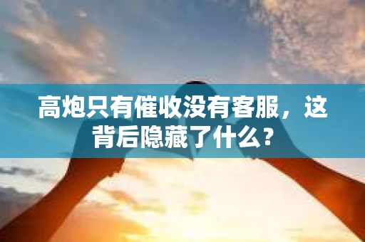 高炮只有催收没有客服，这背后隐藏了什么？