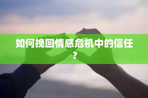 如何挽回情感危机中的信任？