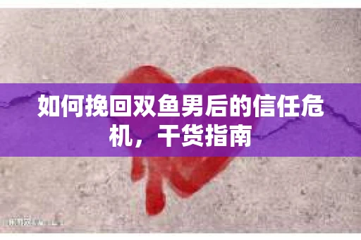 如何挽回双鱼男后的信任危机，干货指南