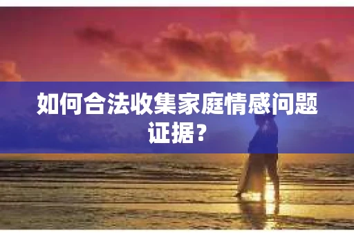 如何合法收集家庭情感问题证据？