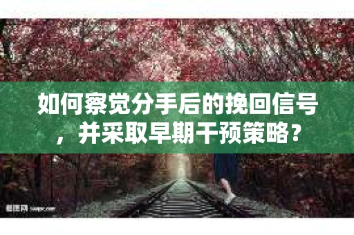 如何察觉分手后的挽回信号，并采取早期干预策略？