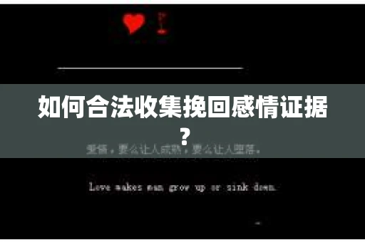 如何合法收集挽回感情证据? 如何合法收集挽回感情证据?